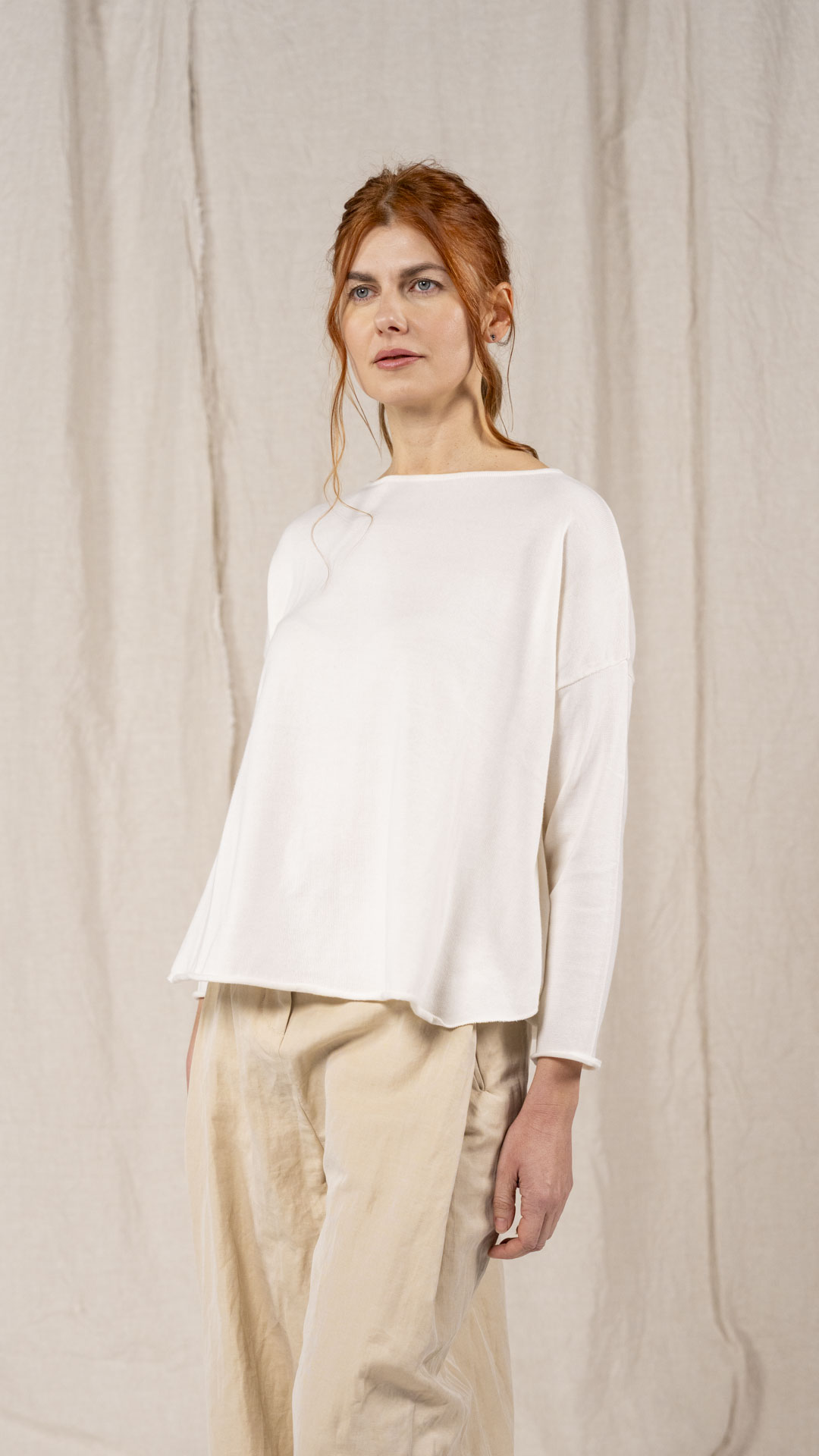 immagine maglia aria in merino panna